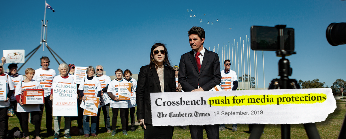 Crossbench push for media freedom act headline
