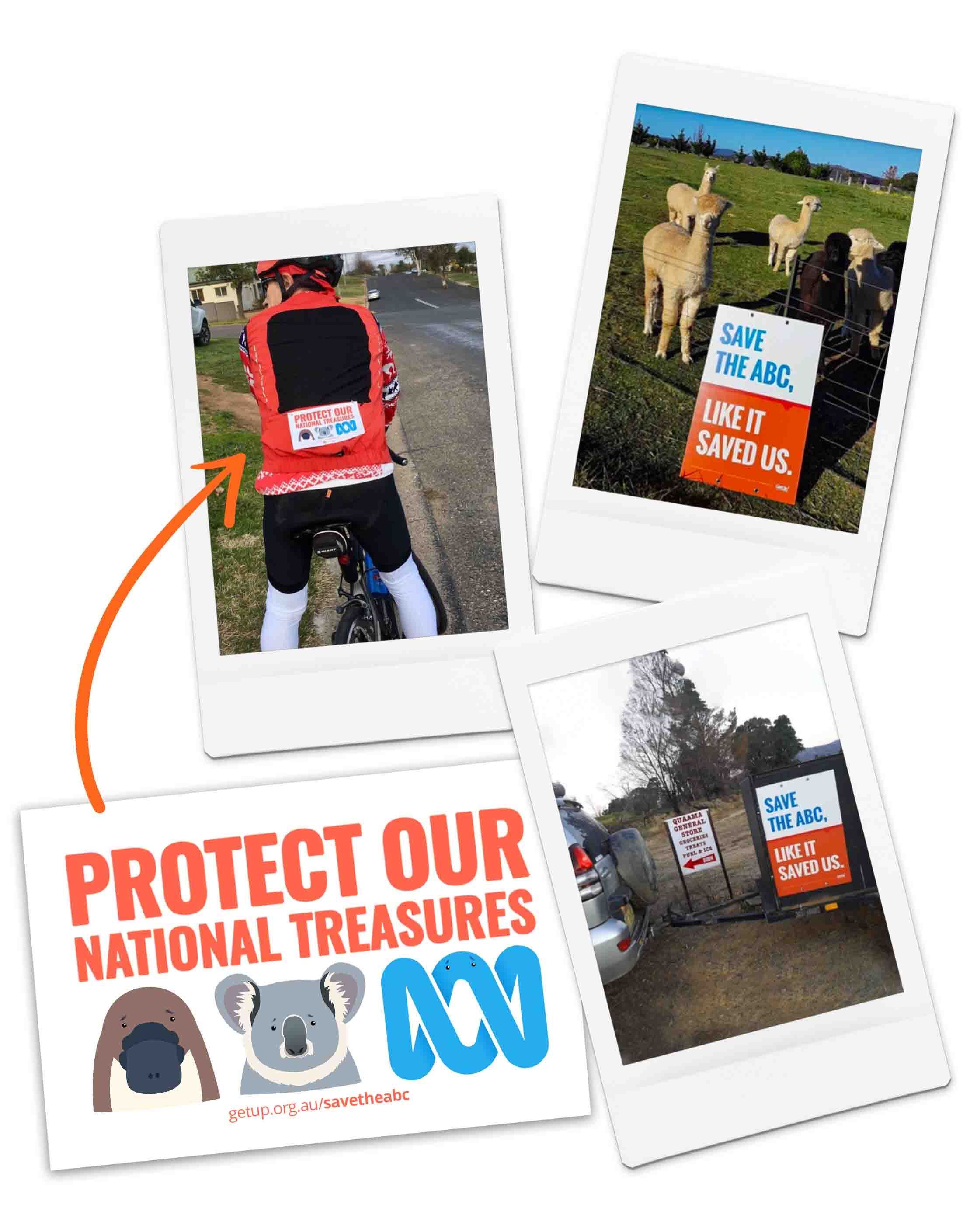 Snapshots of ABC yard signs and stickers in Eden-Monaro.