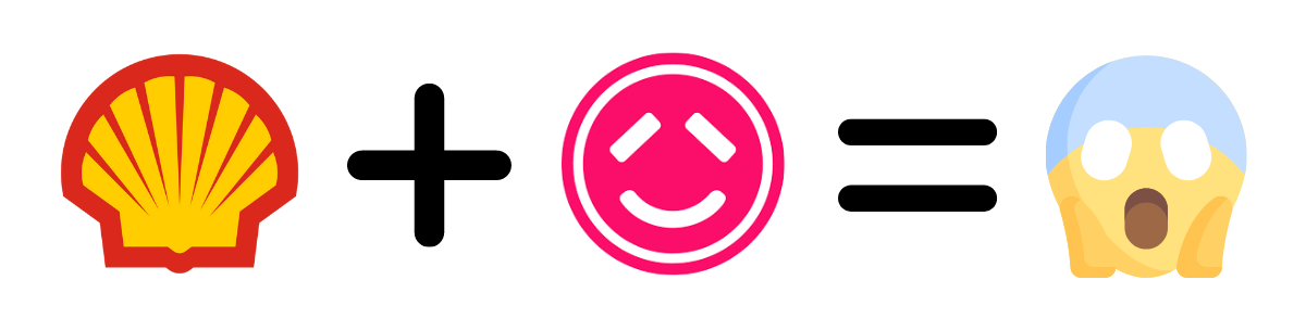 Shell Plus Powershop Equals Scream Emoji